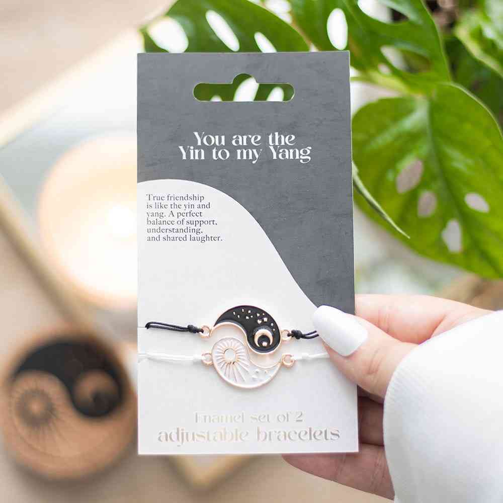 Something Different - Pair of Yin Yang Best Friend Charm Bracelet - Multicolours